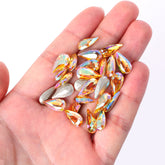 Crystal Sun Teardrop Shape High Quality Glass Pointed Back Fancy Rhinestones WholesaleRhinestone